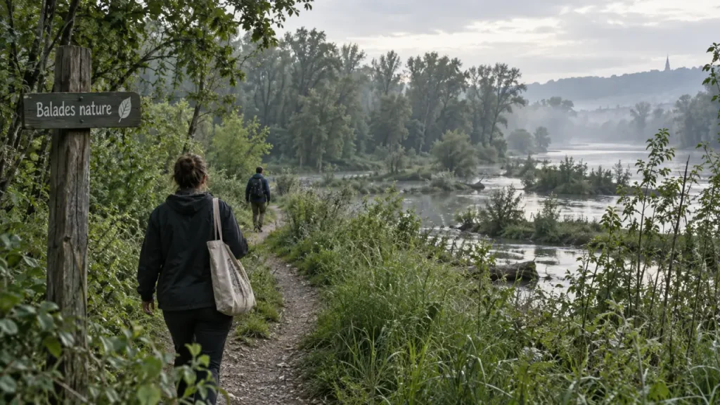 Balades Strasbourg : sentier nature au Rhin depuis la passerelle