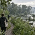 Balades Strasbourg : sentier nature au Rhin depuis la passerelle