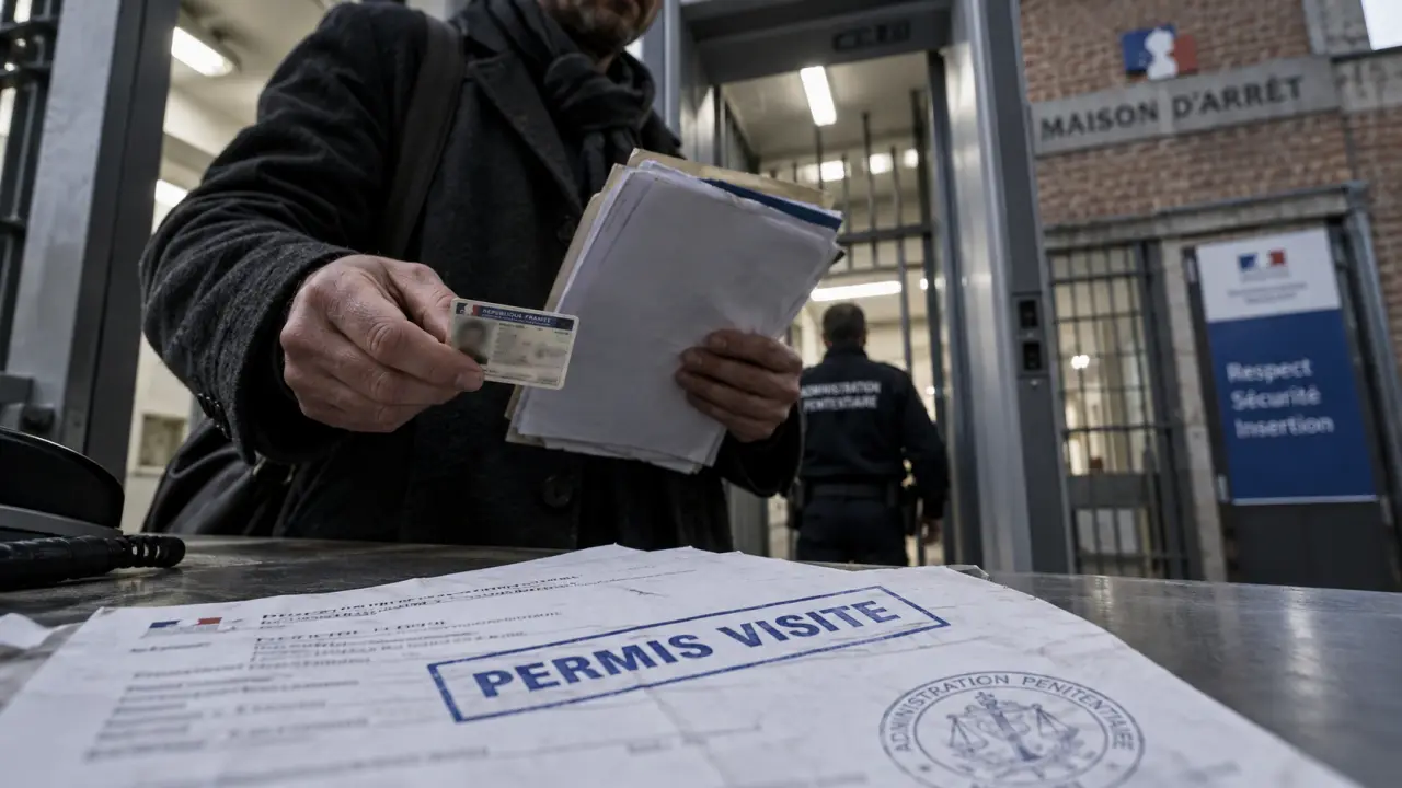 Maison d arrêt de Strasbourg : visiteur contrôle d entrée avec pièce et permis