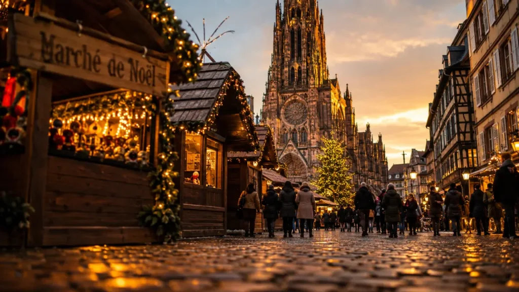 Où se trouvent les marchés de Noël à Strasbourg : 8 places à pied, cathédrale et chalets