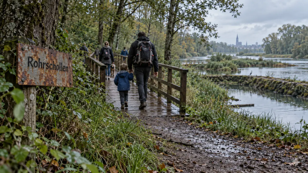 Balade autour de Strasbourg 10 km : passerelle bois vers Rohrschollen