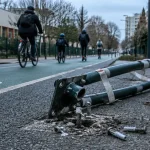 Rue de Rotterdam, une barrière cyclable retirée après des critiques