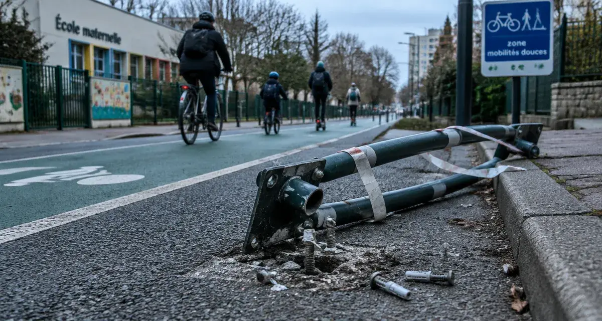 Rue de Rotterdam, une barrière cyclable retirée après des critiques